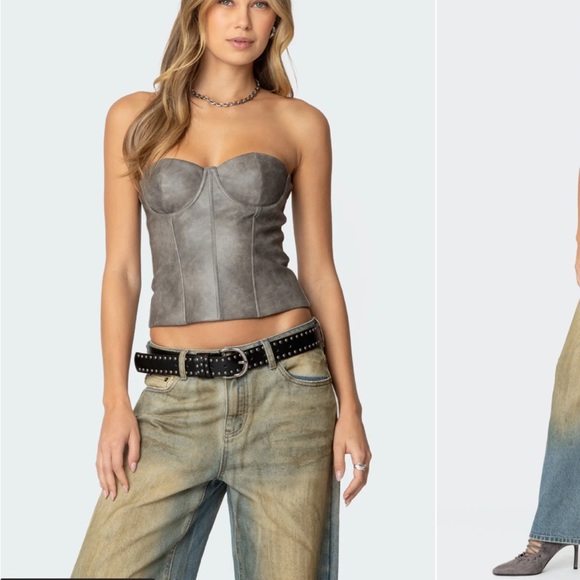 Edikted Grey Corset Top - Picture 2 of 2